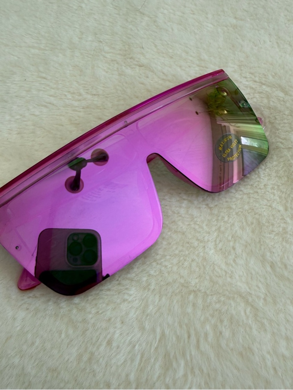 NWT Mirrored Shield Visor Sunglasses in Pink